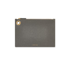 Medium Grey Leather Pouch - Designer Stacy Chan