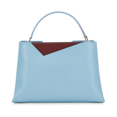 Midi Powder Blue Leather Work Bag Designer Stacy Chan