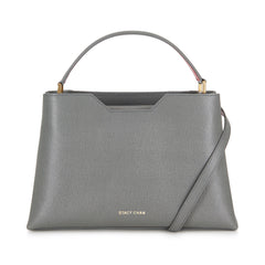 Stacy Chan Midi Amy Leather Tote Bag in Grey