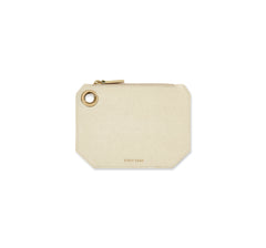 Small Cream Leather Pouch - Designer Stacy Chan