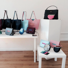 Designer Handbags in London Fashion Week Display