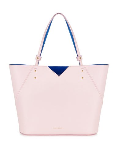Pink Italian Leather Tote Bag Designer Stacy Chan