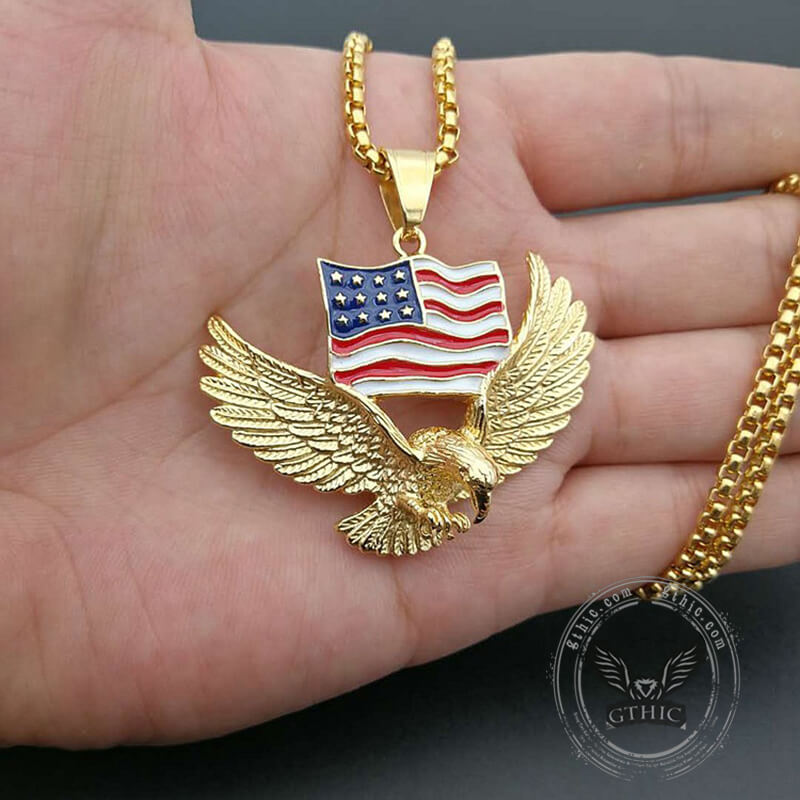 Stainless Steel American Eagle Pendant 