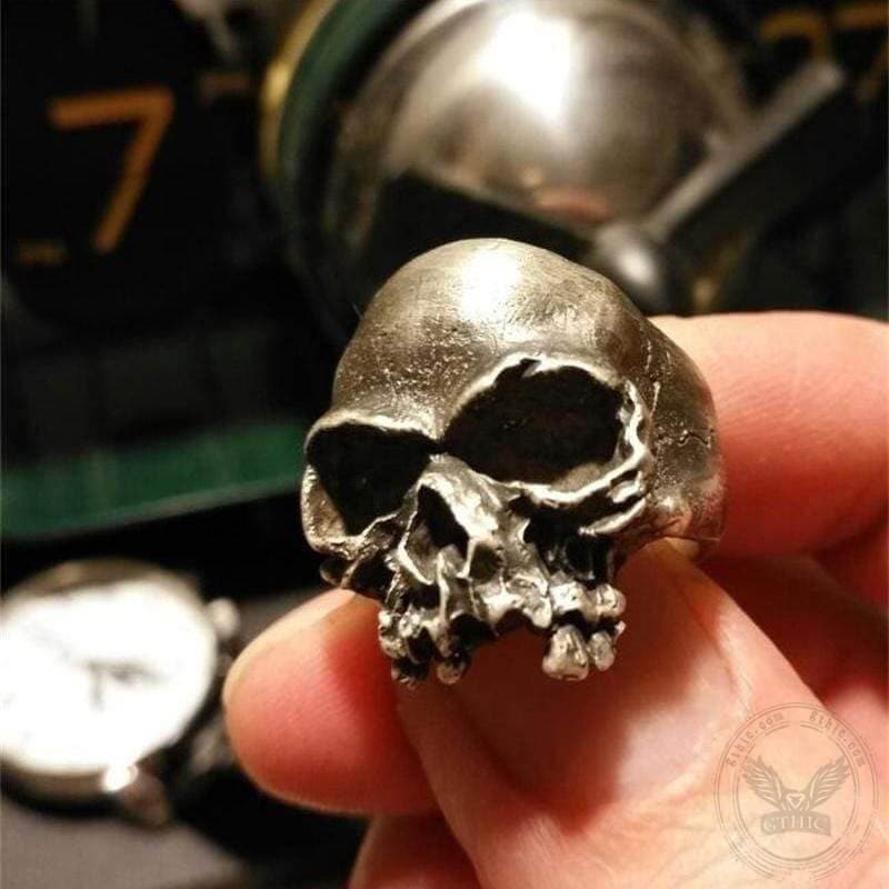 Dark Retro Sterling Silver Skull Ring – GTHIC