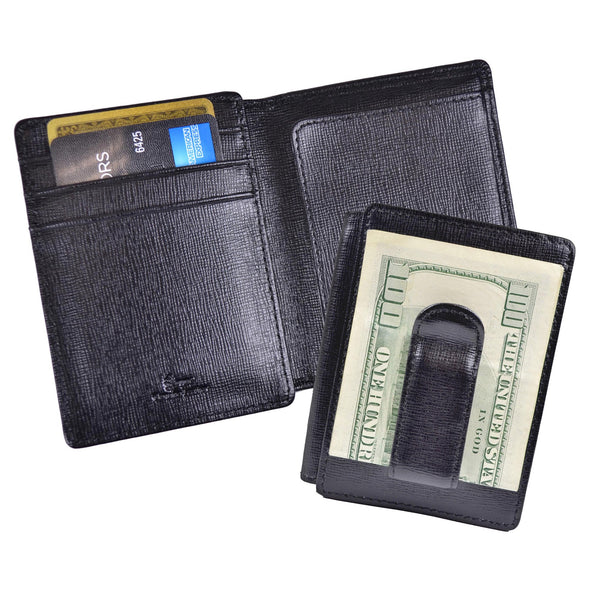 Royce Saffiano Money Clip ID Wallet Brookstone