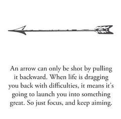 Kaizen Kiwi - an arrow gets pulled back before it is launched forward