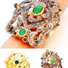 3.9ct Emerald + Sapphire .94ct Diamond Ring