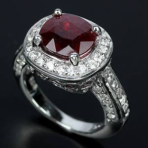 4.2ct Ruby + White Sapphire Ring