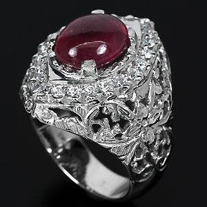 5.25ct Ruby + White Sapphire Ring