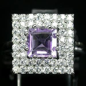 Amethyst and White Topaz Ring