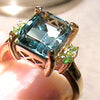 Blue Topaz + Columbian Emerald Ring
