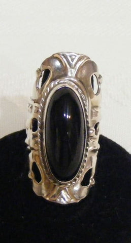 Magnificent Onyx Vintage Poison Ring