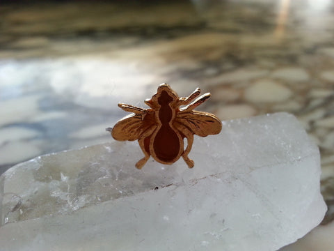 Small Red Enamel Fly Pin - .5