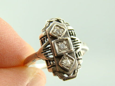 Victorian .15ct Diamond Ring in Silver