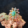 Vintage Emerald Ruby Diamond Ring - Size 7