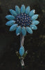 Vintage Signed Weiss Blue Flower Pin
