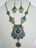Etruscan Style Teal Necklace Set