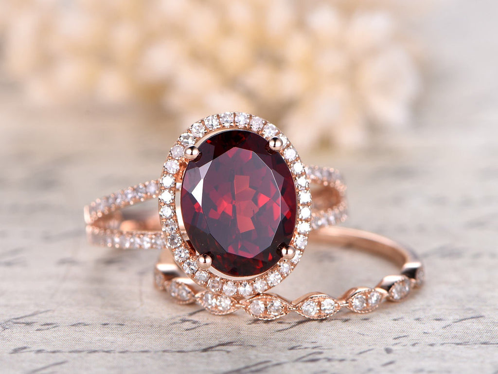 Details about   14K Rose Gold Plated 3Ct Pear Cut Red Garnet Halo With Sim Diamond Bridal Ring