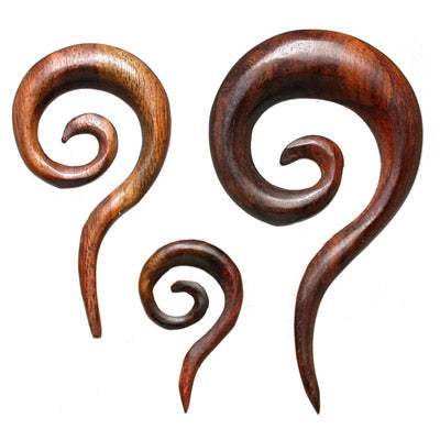 ear spiral earrings wood