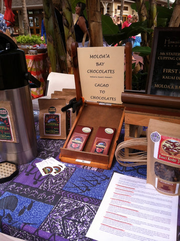 Moloa'a Bay Chocolate display at Kukui'ula