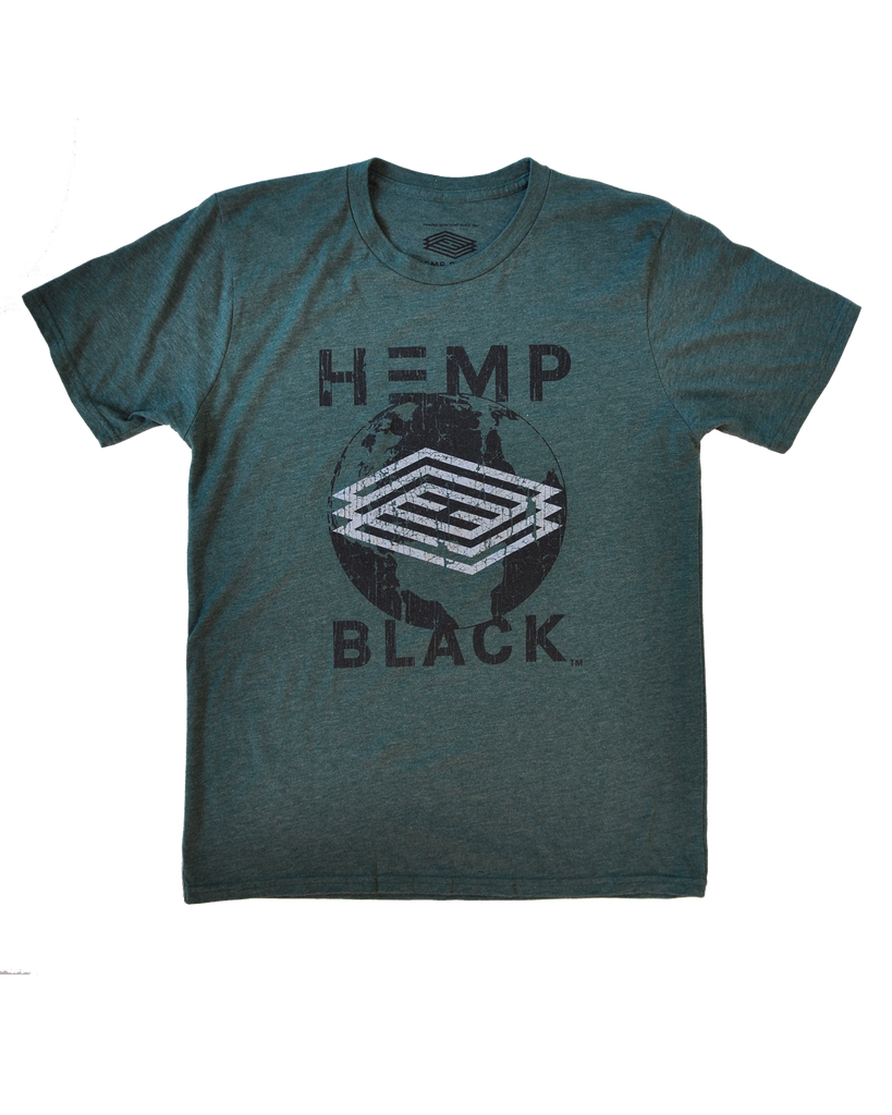 Hemp Black Graphic World Logo Tee