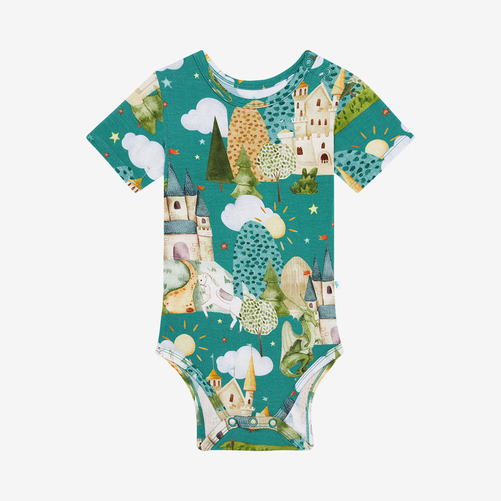 Dragons Green Short Sleeve Baby Bodysuit | Stirling