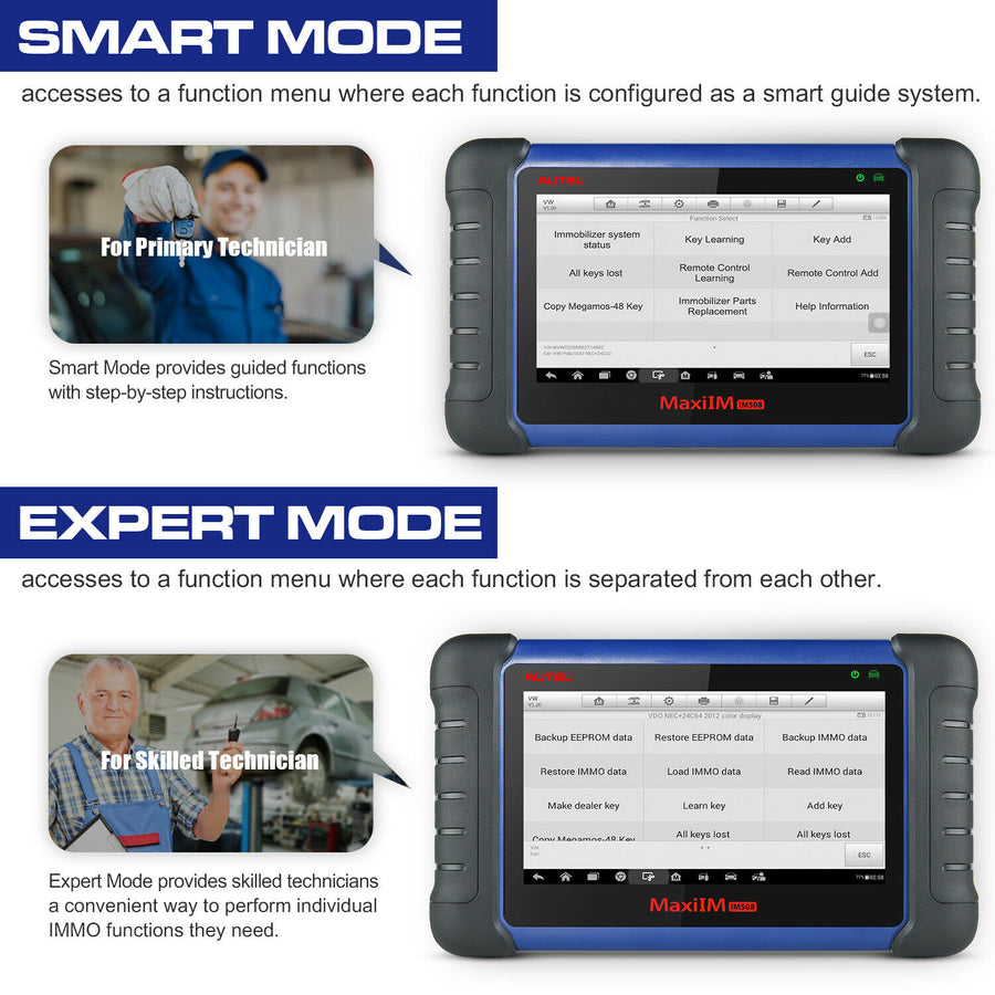 Autel IM508 Smart Mode and Expert Mode