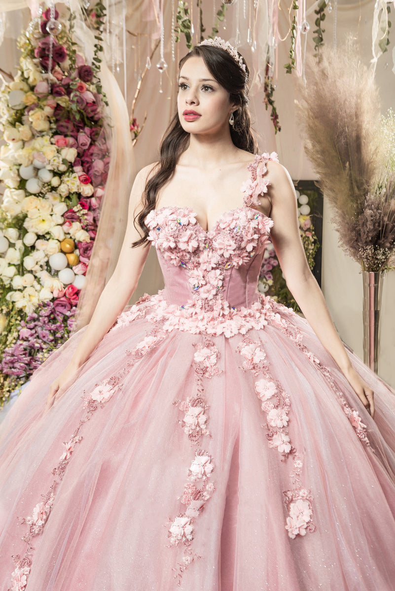 dusty rose quinceanera dress