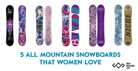 Top all mountain snowboards for female riders