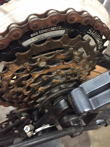 rusted bike chain