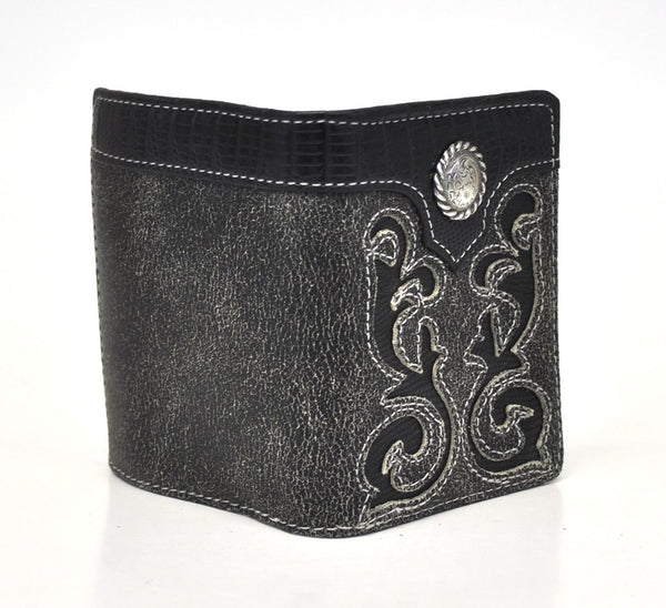 Nocona Bi-fold Genuine Leather Exotic Print Western Men&#39;s Wallet w/Con - Longhorn Western Wear