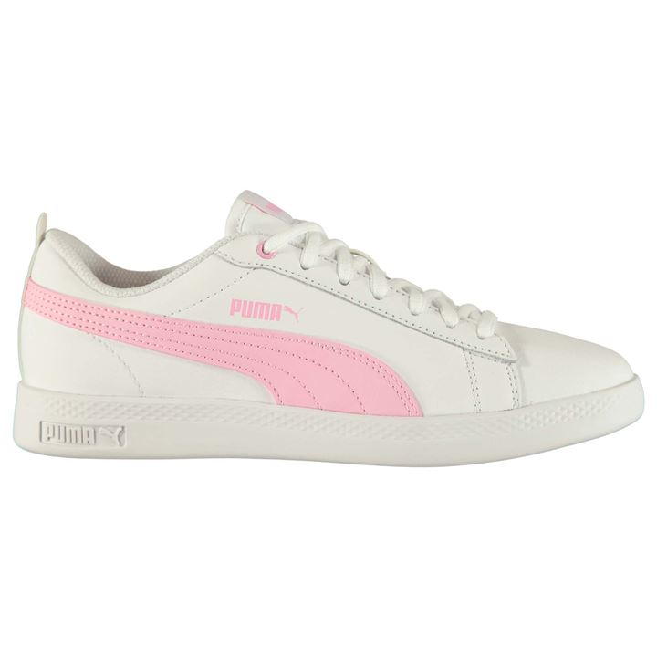 Puma Smash Leather White/Pink Trainers 