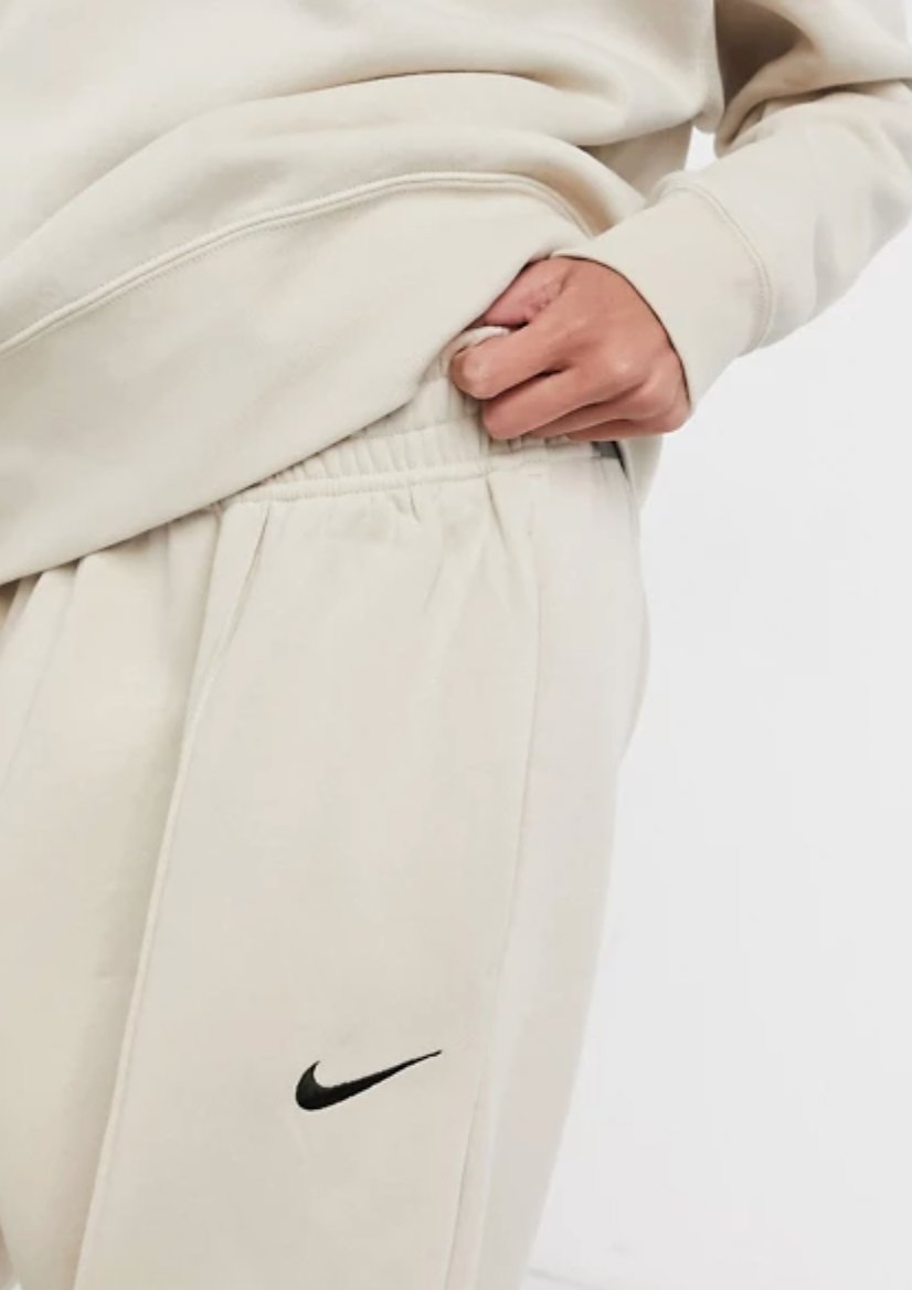 nike mini swoosh oversized trackies in khaki