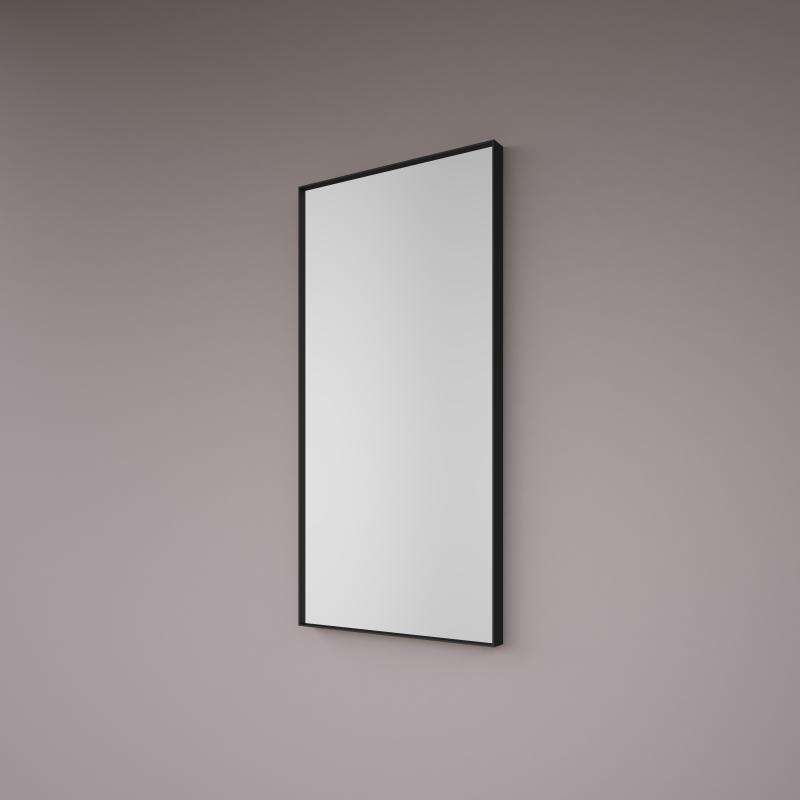 Toiletruimte spiegel rechthoekig mat zwart INDUSTRIEEL metalen fram –