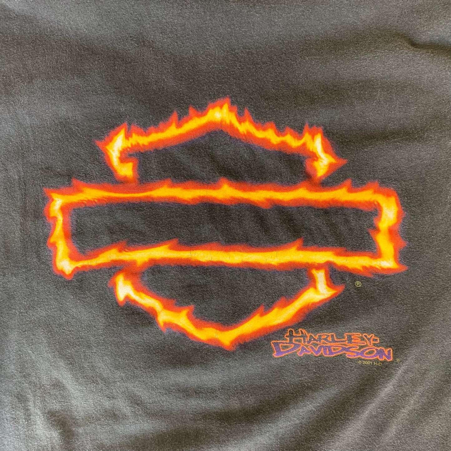 2001 Harley Davidson Flaming Emblem XXL Tee