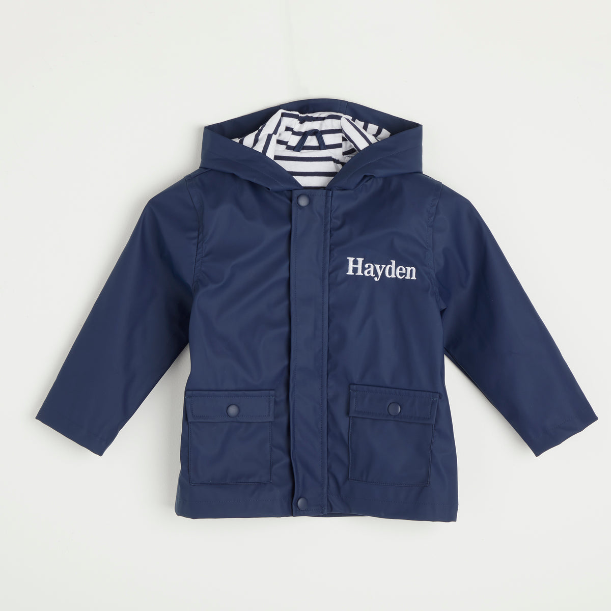 Children's Embroidered Navy Rain Jacket 