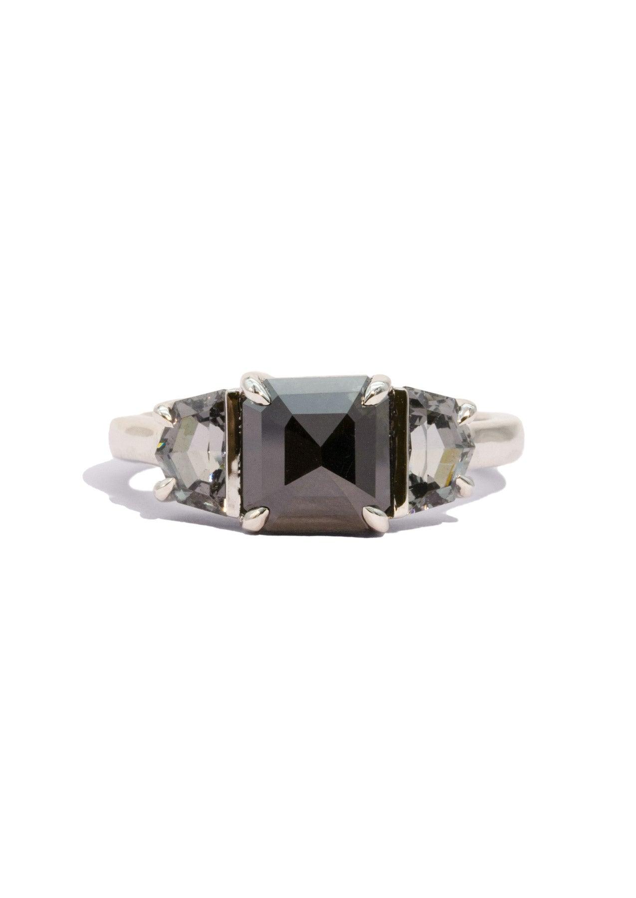 diamond and black spinel ring