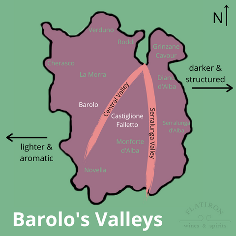 Flatiron Wines Barolo Map Valleys