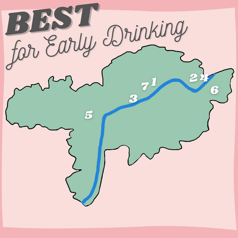 Best for Early Drinking Vineyards Map