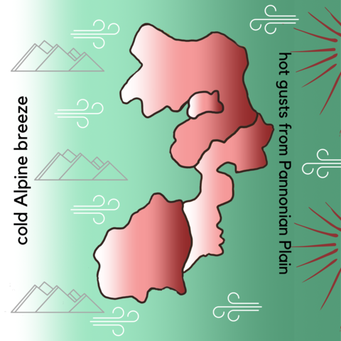 Austrian Wine Map Climate Graphic