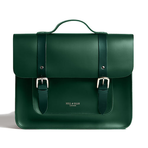 Green leather cycle bag