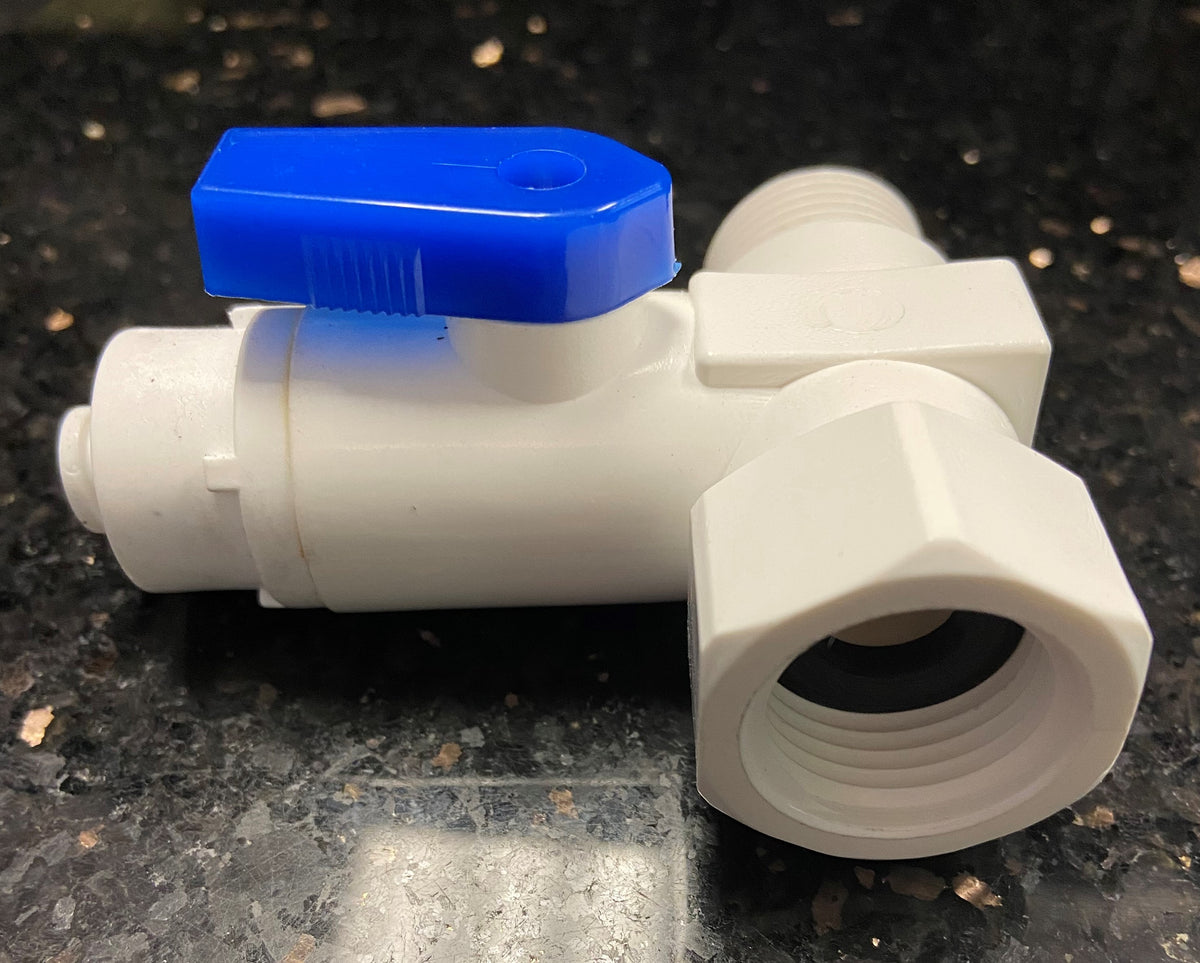 Water Filter Feedwater Valve 1/2" FIP x 1/2" MIP x 3/8" OD Tube for RO Systems 