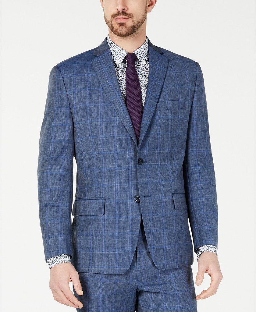 michael kors blue plaid suit