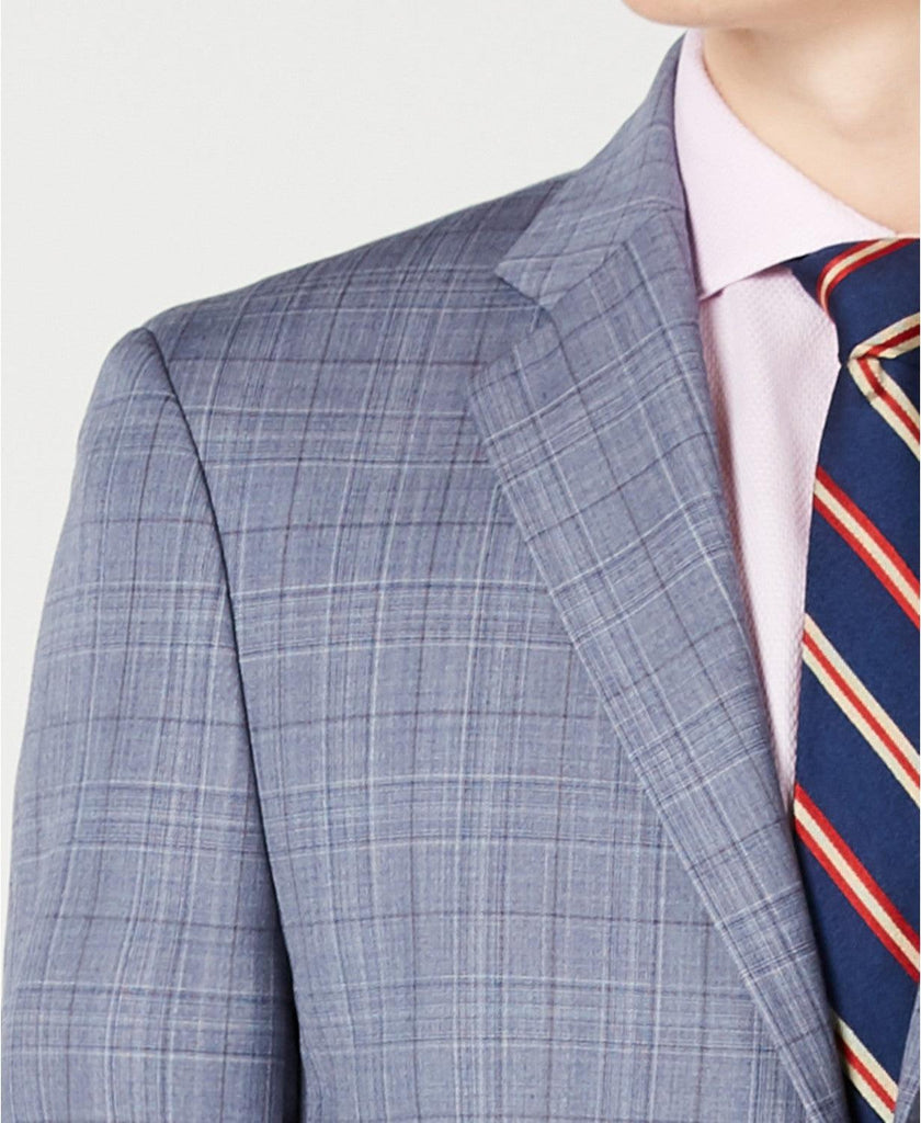 calvin klein blue plaid suit