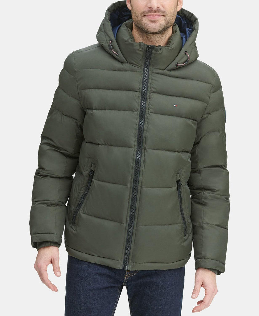 Quilted Puffer Jacket Small Olive Green 
