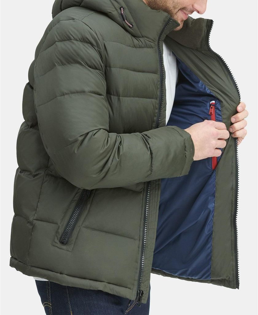 tommy hilfiger green down jacket