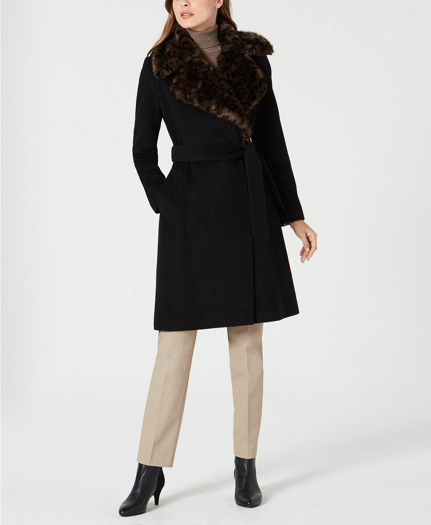 via spiga fur collar coat