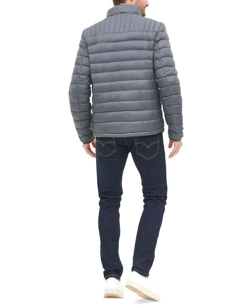 men's down quilted packable logo jacket