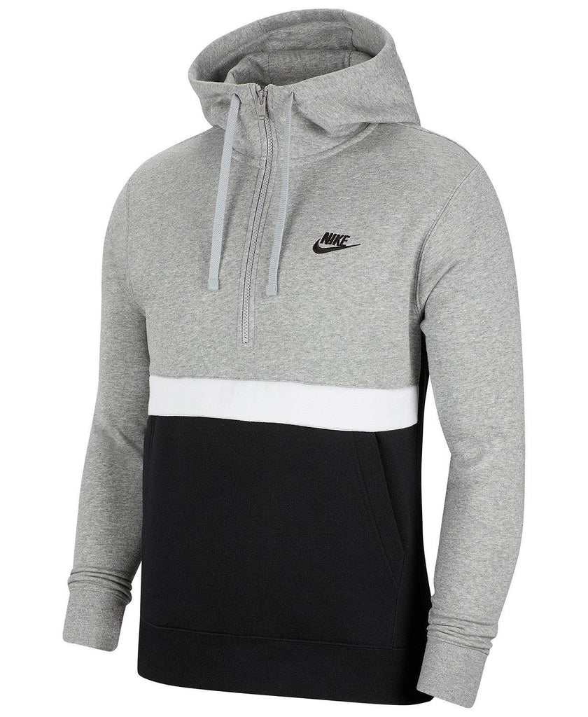 nike club half zip hoodie grey