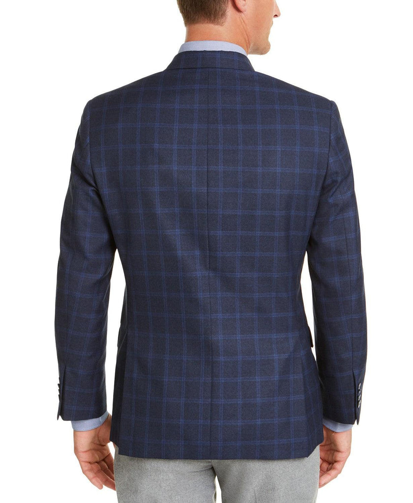 michael michael kors men's classic fit blue check sport coat